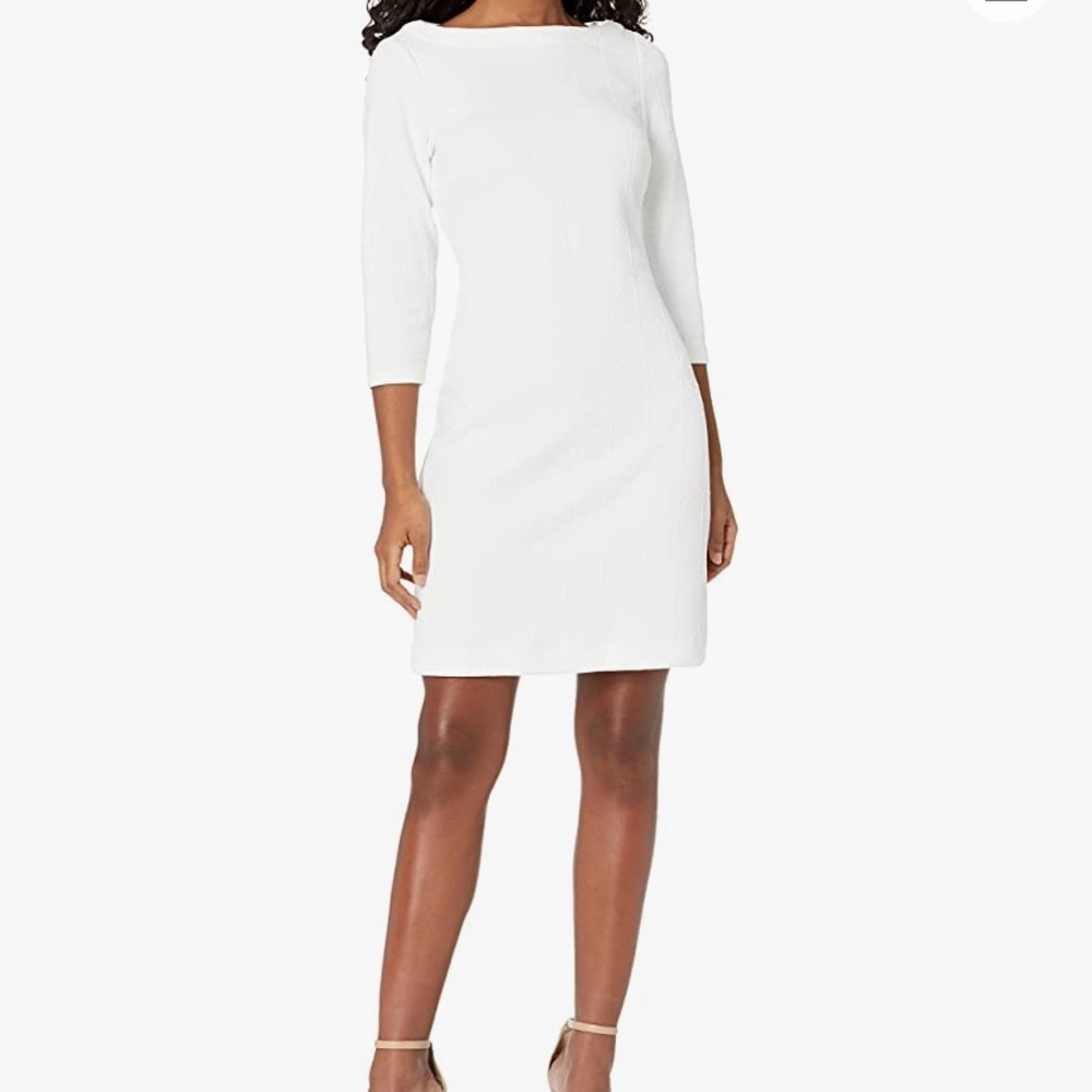 NWT White Tommy Hilfiger 3/4 Sleeves Dress